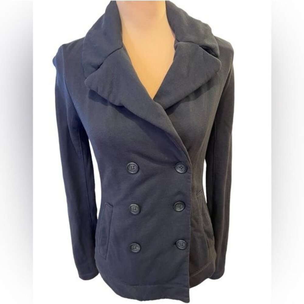 James Perse Blazer Jacket 100% Cotton Double Breasted Gray Size 1 Small